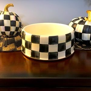 NWT MacKenzie Childs Large Courtly Check Dog Bowl